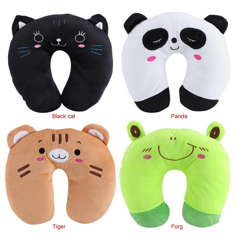 28x30 cm Cartoon Animal Style U Shaped Pillow PP Cotton Car Travel Home Rest Cushion for Neck Shoulder Back Pain Relief