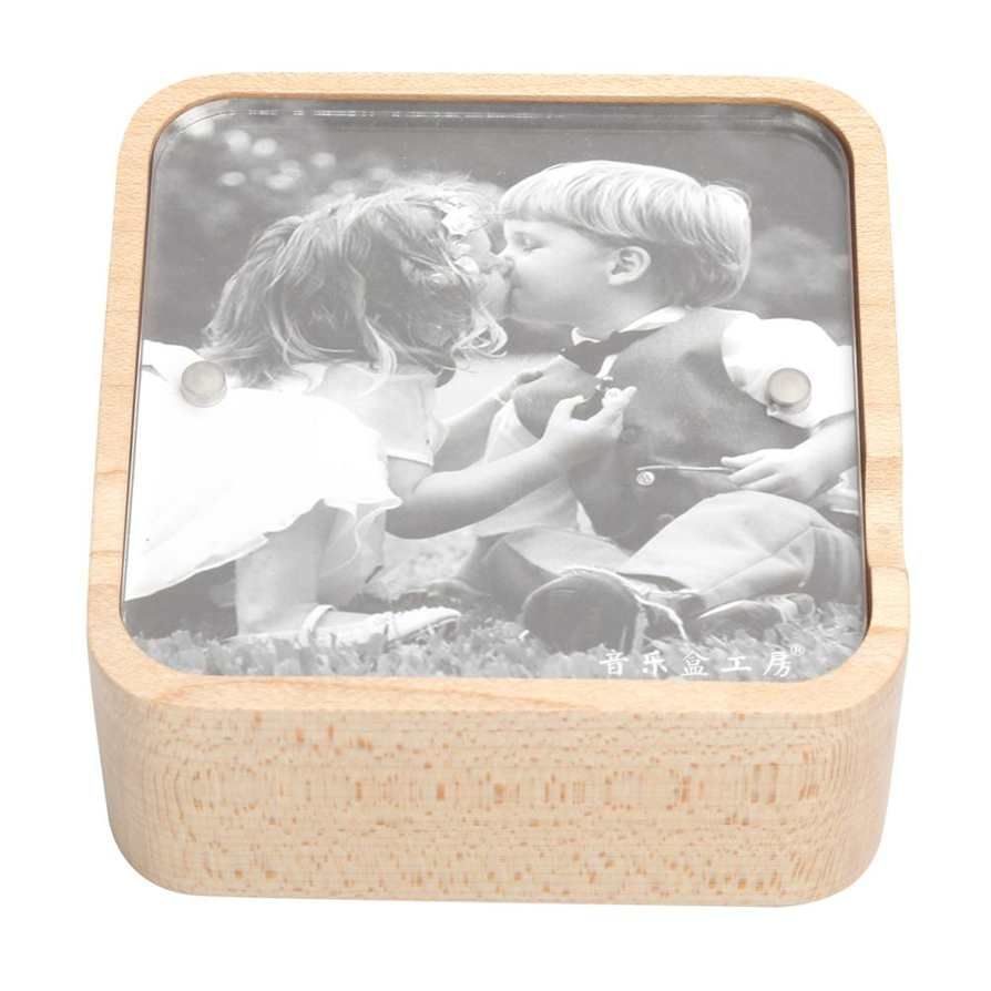 Chenmeng La Music Box Gravity Sensor Wooden Photo Frame Musical for Home Decoration Christmas Gift