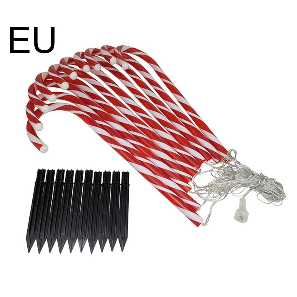 10Pcs Led Xmas Cane Lights Merry Christmas Pathway Walkway Light Eu Version Red Eu