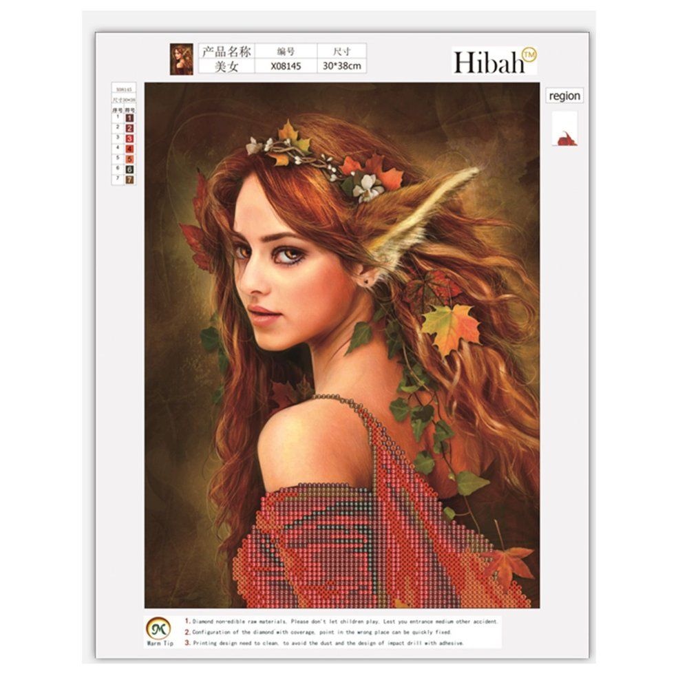 Women Pattern 5D DIY Diamond Painting Drill Embroidery Wall Decor Cross Stitch