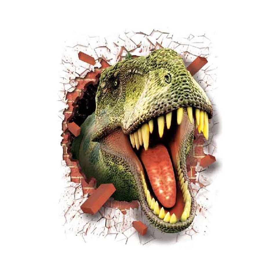 3D Dinosaur Wall Paper Antistatic Wall Sticker Through-Wall Wall Poster Green