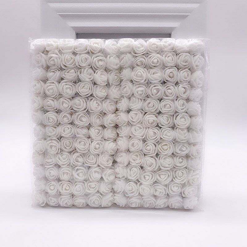 (144pcs/lot) 2cm head Multicolor PE Rose Foam Mini Flower Bouquet Solid Color/Scrapbooking Artificial foam Rose Flowers