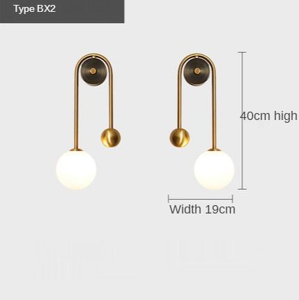 Modern Wall Lamp Glass Ball Led G9 Bedside Study Lighting Luminaire Dining Mounted Bedroom Round Gold Iron AC90-260V Decor Light