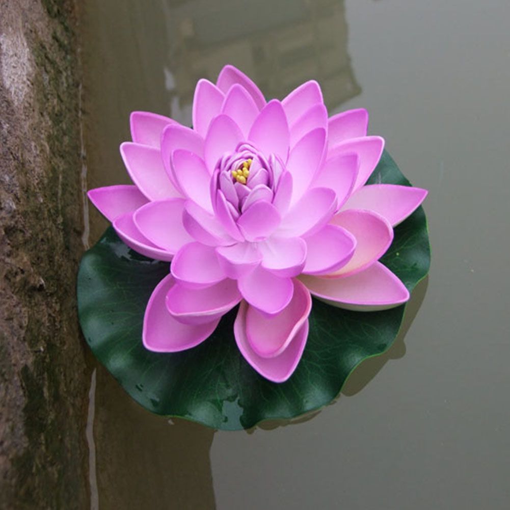 GC 18CM Artificial Floating Lotus Shape Water Surface Decorartion for Pcool Pond