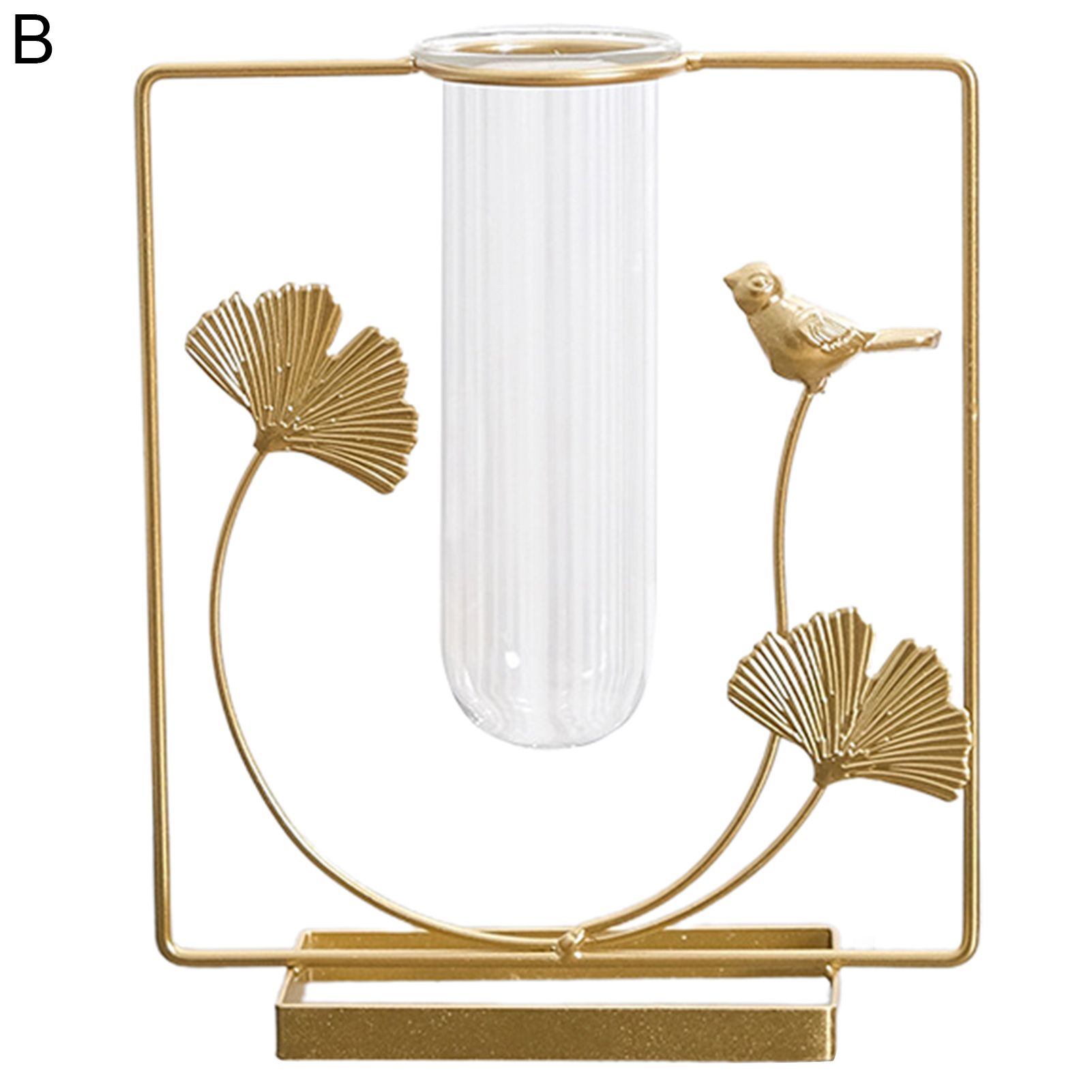 Glass Vase Anti-deformed en Metal Flower Vase with Glass Tube