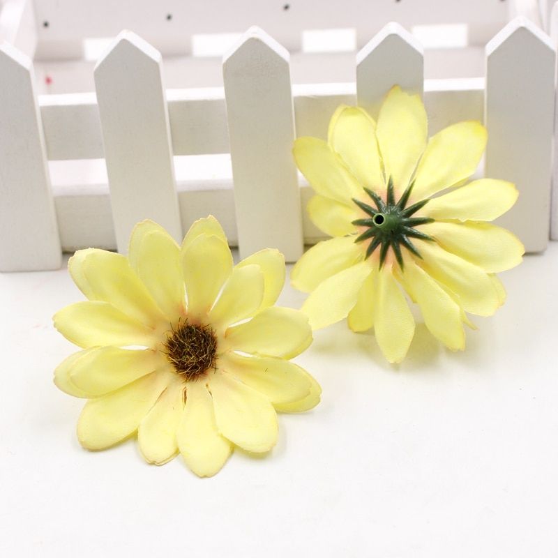 10pcs/lot 6cm Silk retro daisy artificial flower head wedding decoration DIY Wreath scrapbook craft fake flowers