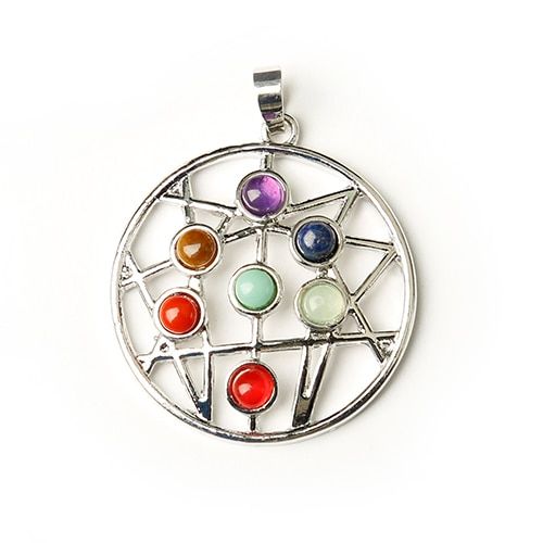 1pc fashion seven chakras jewelry pendant necklace mineral healing crystals rose quartz meditation holiday party and DIY gift