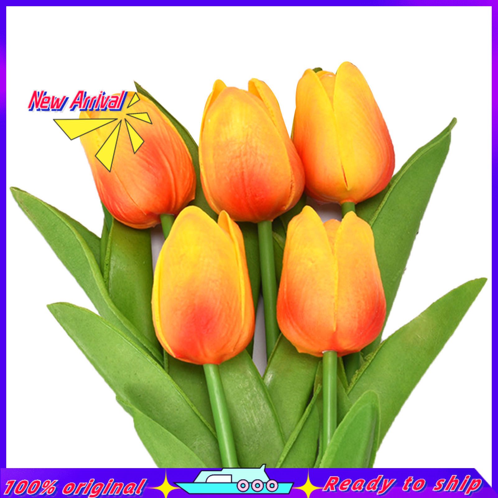5Pcs  Flowers Nice-looking Attractive Charming Artificial Floral Tulip  Flowers Bouquets for Home