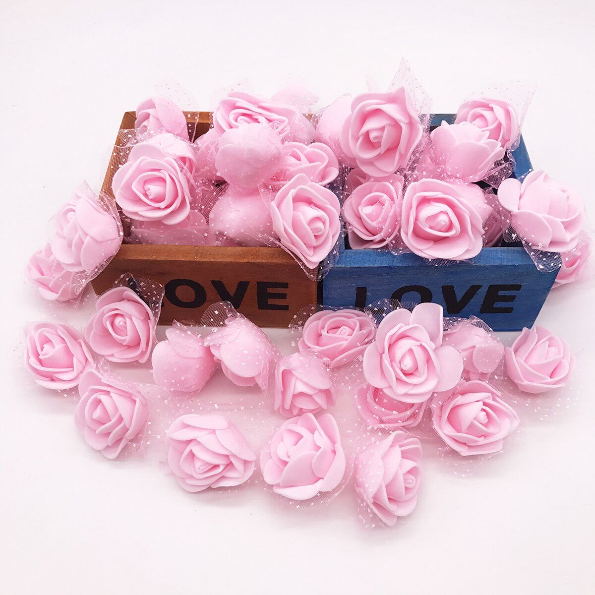 100Pcs/lot Handmade PE Foam Rose Flowers Wedding Party Home Decor Accessories Artificial Craft Flower Head Wreath Supplies