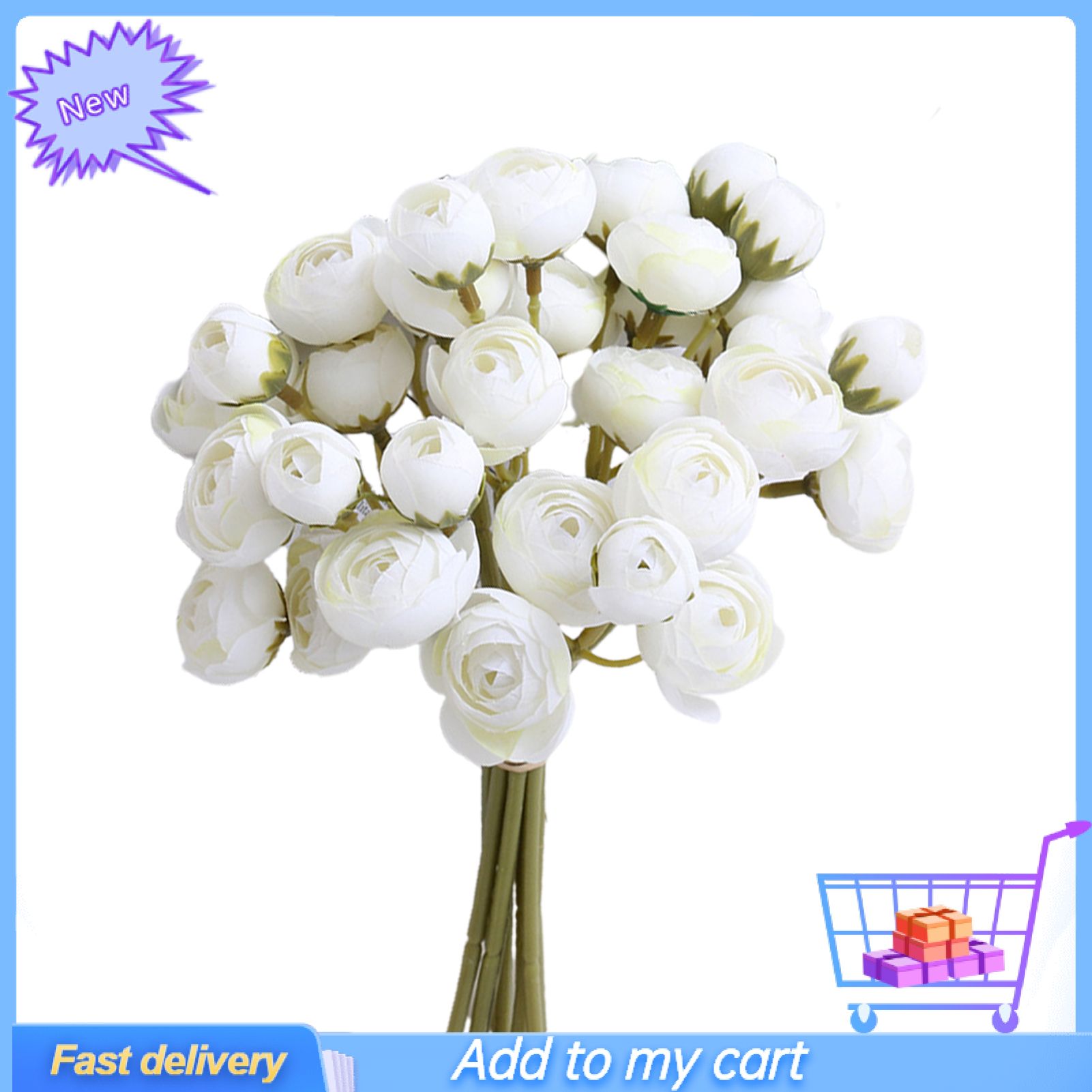 9Pcs/Bouquet Artificial Flowers Long Lasting Decorative Vibrant Roses Bloom Artificial Flowers for Wedding