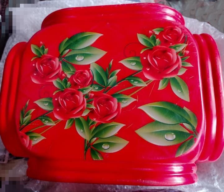 Kitchen Stool Flower Print Medium Tool 10"