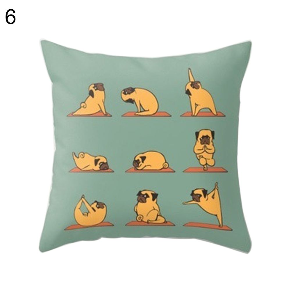French Bulldog Square Throw Pillow Case Cushion Cover Sofa Bed Car Office Decor