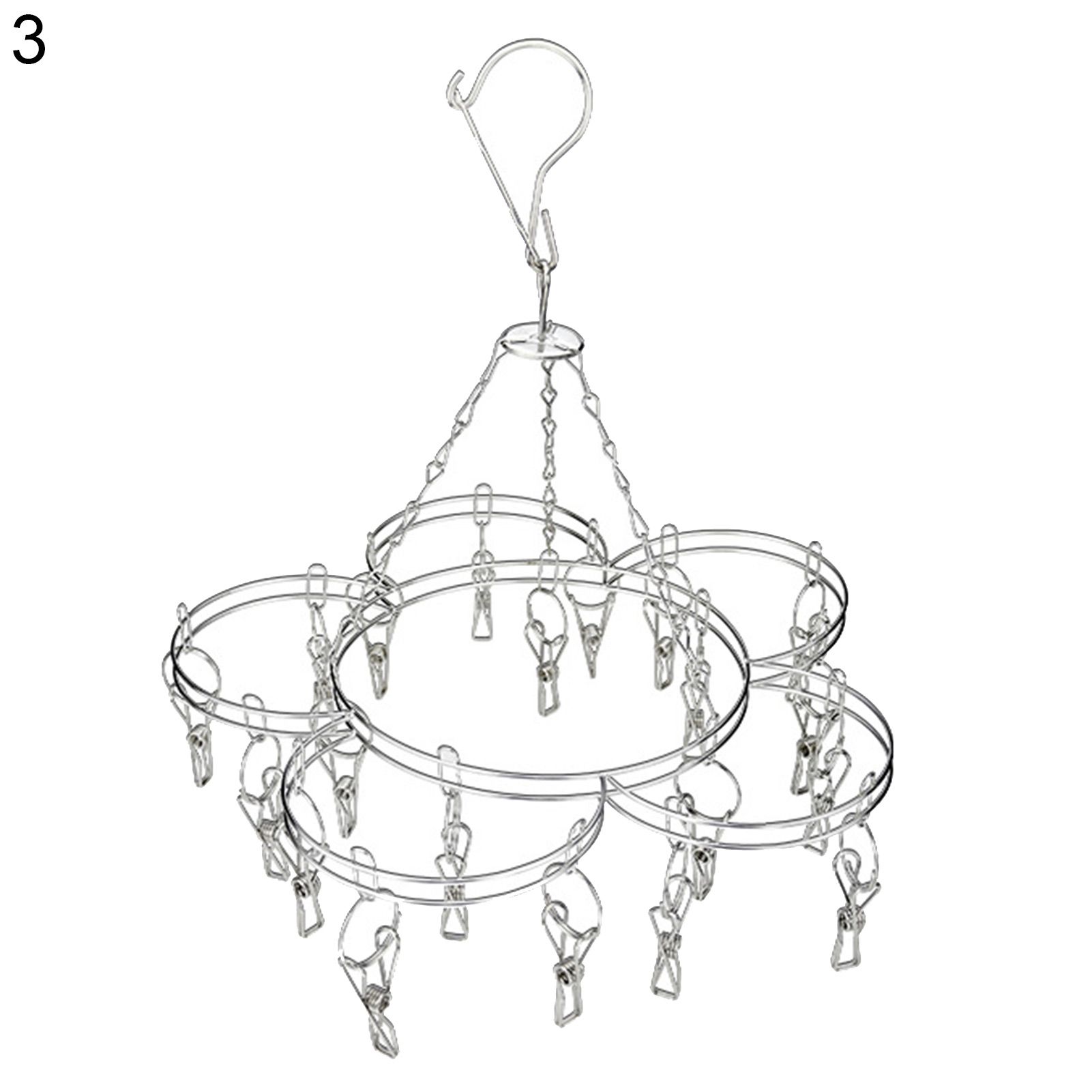 Socks Drying Rack Anti-Lost Design Windproof Metal Multi-Use Clothes Hanger Household Supplies