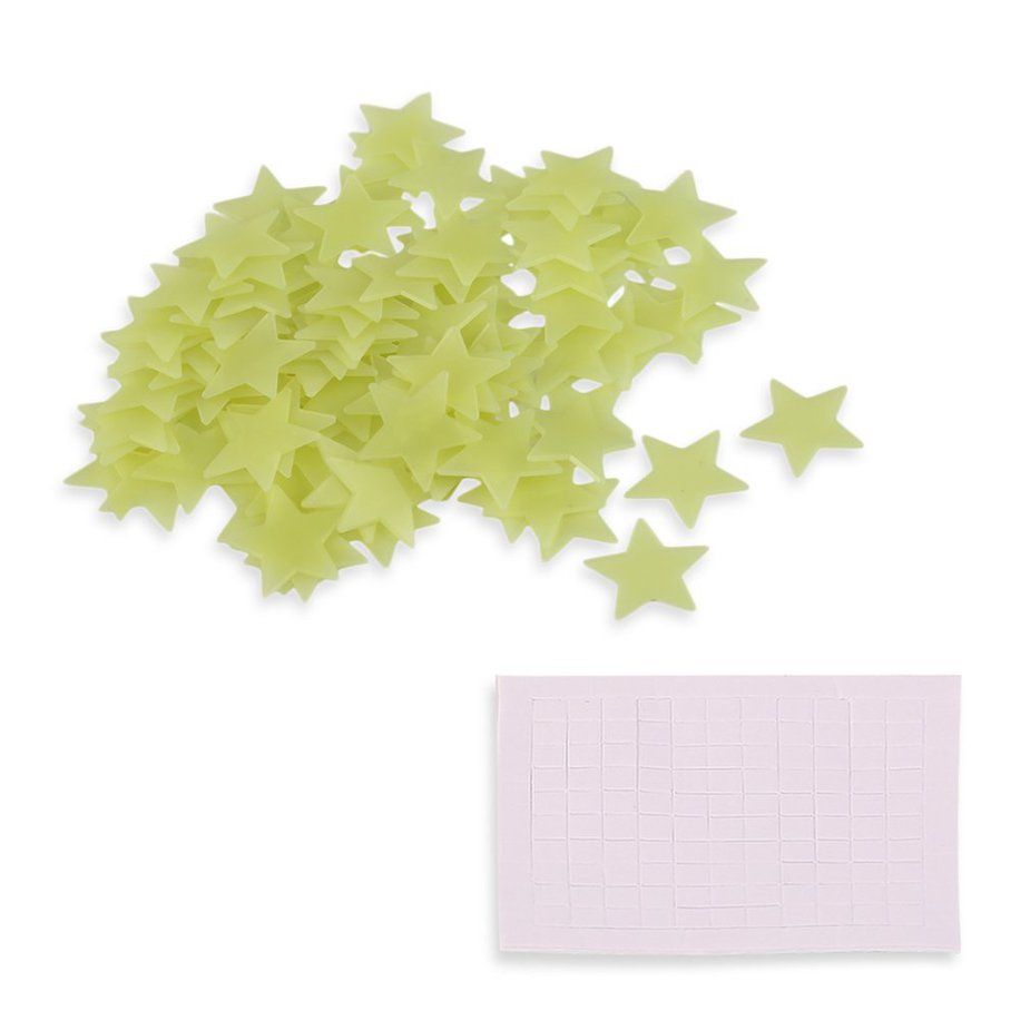 100PCS Home Wall Glow In The Dark Stars Stickers Decal Dreamy Noctilucent