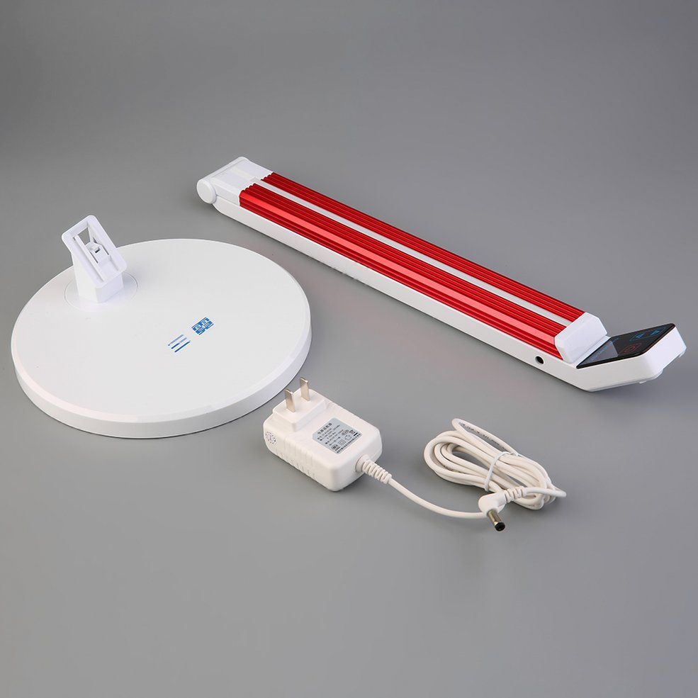 LED Light Desk Lamp Table Flexible Dimmable Touch Reading Foldable-Red