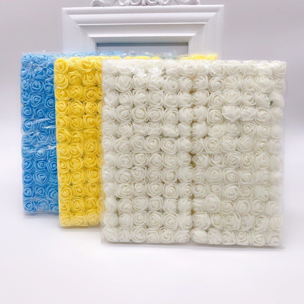 144pcs/bag MINI PE Multicolor fake foam rose Artificial flowers cheap christmas wreath decor for home wedding diy  Year gifts
