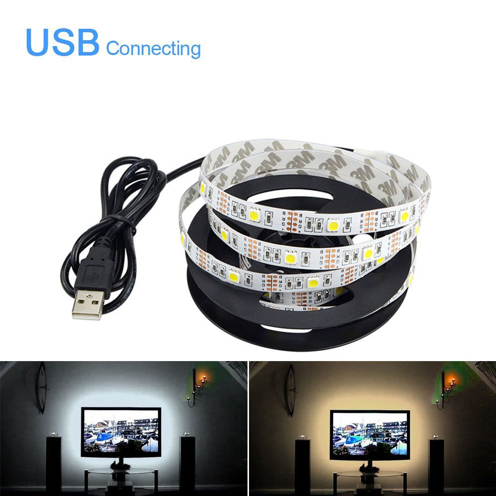 5V USB 0.5m-5m 0.5m-5m 5V Bias Lighting USB TV Backlight Hand Sweep Sensor Flexible Lamp LED Strip Makeup mirror light