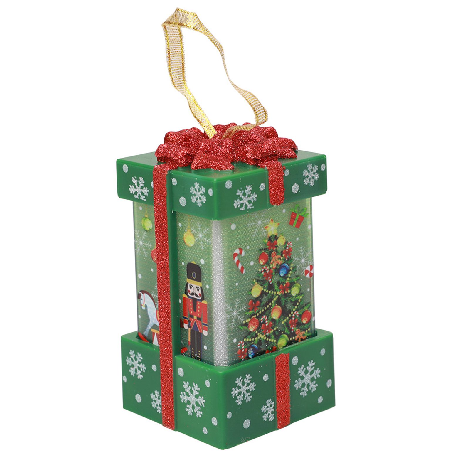 Lantern Ornament Santa Claus Snowman Christ Christ Gift Box Light Decor