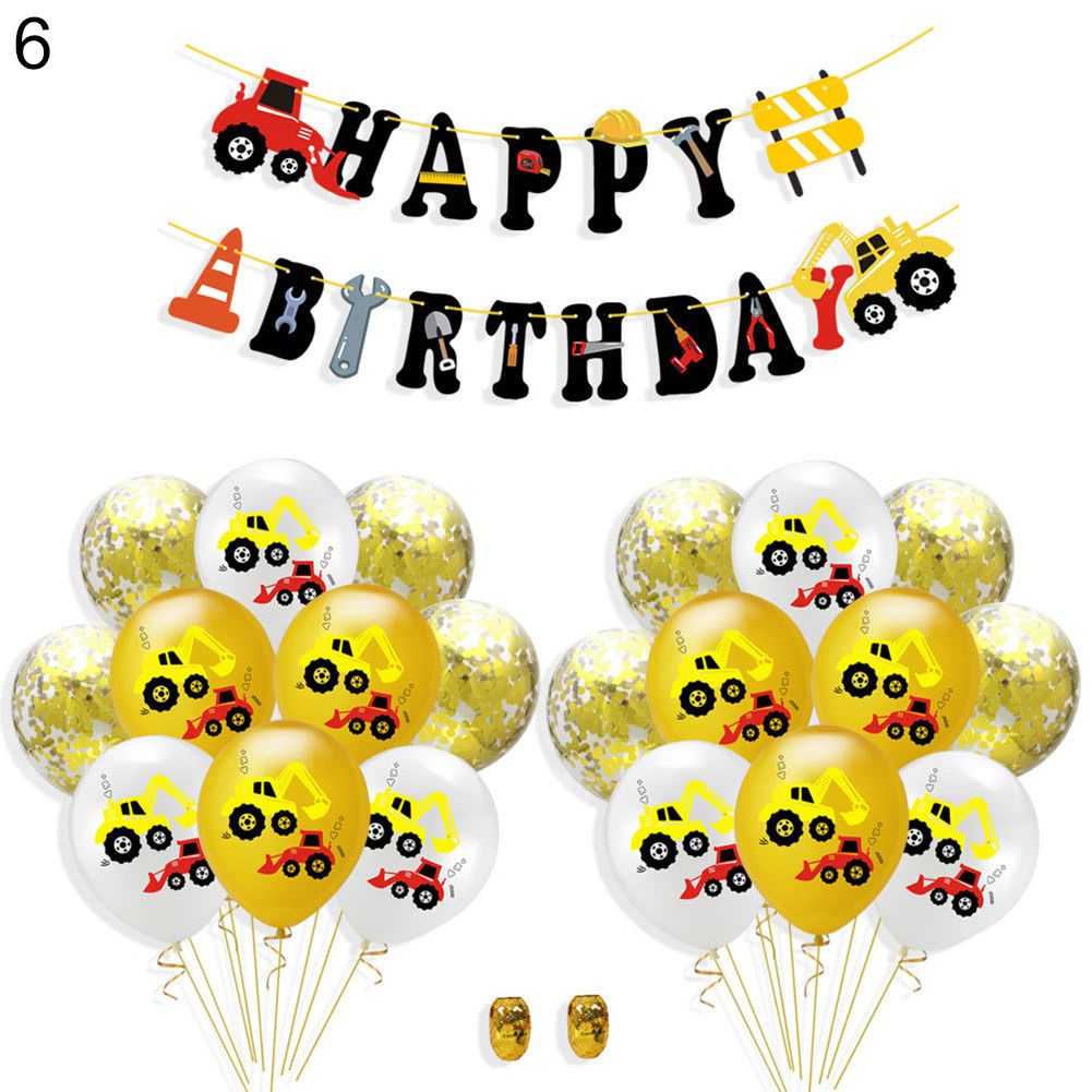 1Set Latex Kids Eneering Car Dot Balloon Boys Theme Birthday Party Gift Decor