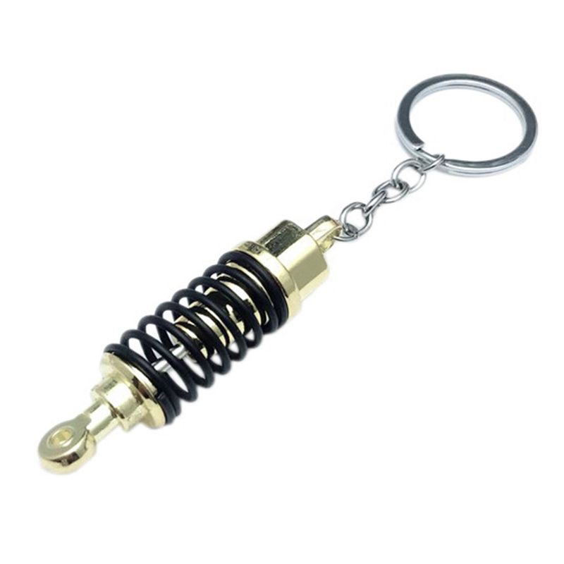 Creative Auto Part Model Shock Absorber Keychain Keyring Key Chain Ring Keyfob Car Accessories(Gloden)