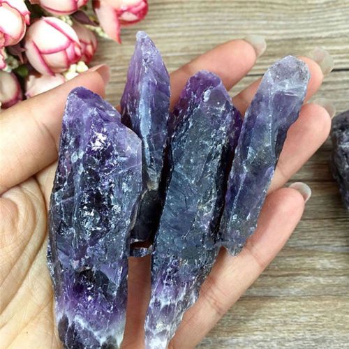 Home Decor Gift 100g Natural Purple Amethyst Point Quartz Crystal Stone Mineral Specimen for Fish Tank