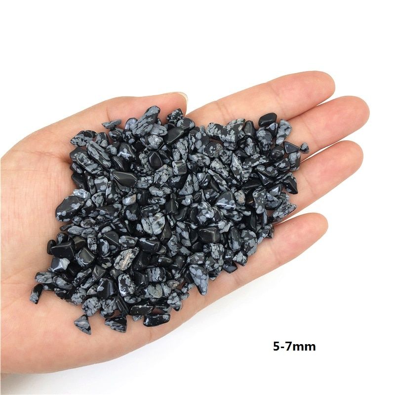 8-12mm 50g Natural Snowflake Obsidian Crystal Gravel Gemstone Crystal Stones Mineral Specimen Natural Stones and Crystals