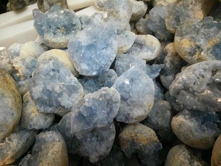 Natural Blue Celestite crystal cluster Mineral Specimen -1PC