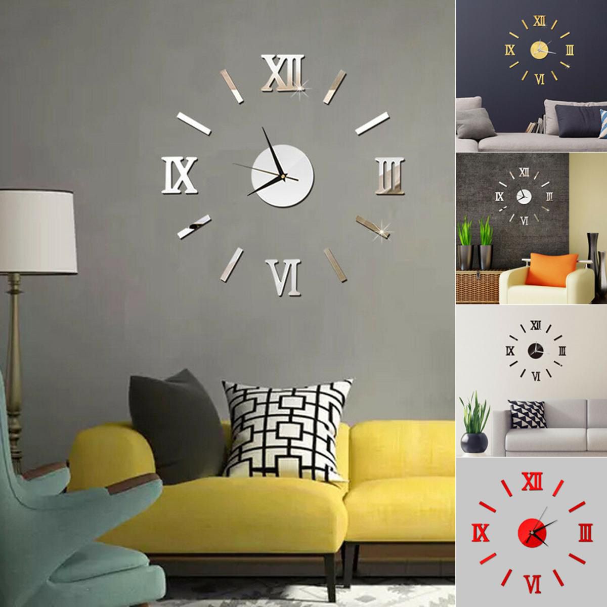 【BestGO】Modern 3D Stickers  Large Wall Clock Big Watch Roman Numerals Home Decal UK   clocks for bedrooms clocks clocks for living room decor clocks for office clocks for seniors clocks with day