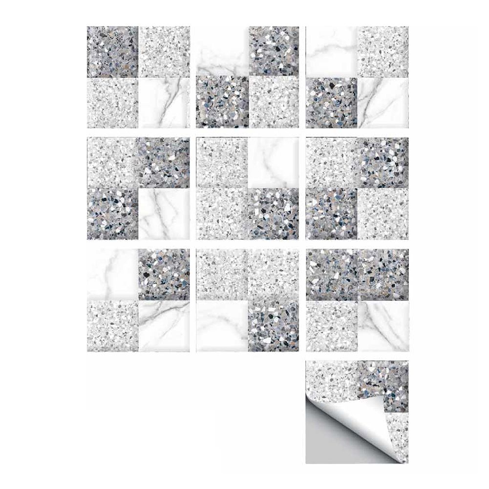 10Pcs 10/15/20cm Tile Floor Wall Sticker Kitchen Dining Room Bathroom DIY Decor