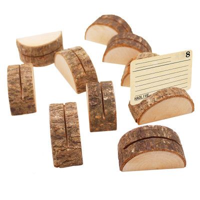 2021 10 Pcs/Set Round Napkin Rings Semicircle Wooden Ornament Napkin Holder Creative Table Decoration