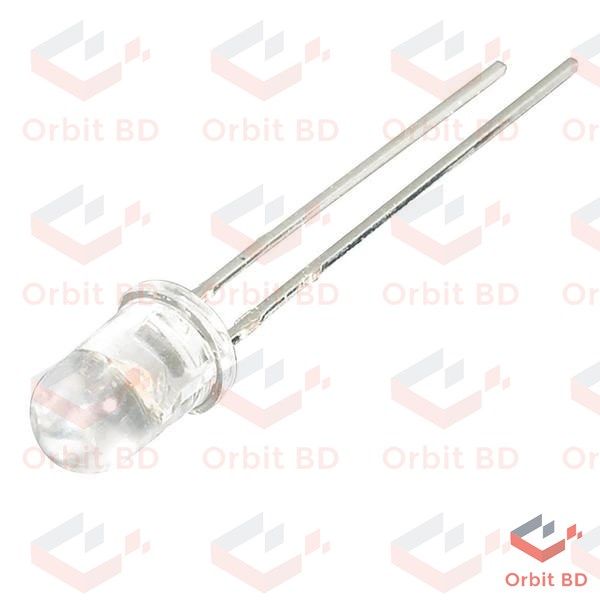 50Pcs Water Clear Led White 5Mm Ultra Bright Transparent Round 5Mm Led Light Emitting Diode Water Clear White Light Bulbs For Electronics Project - Rgb Light