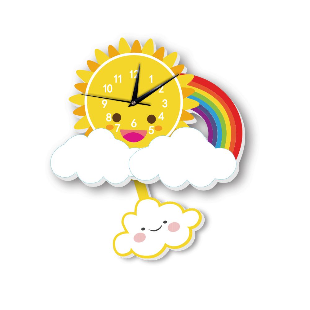 INS explosion cute wall clock wall clock wall clock bedroom living room background wall cartoon decoration Wall Clock Good effect and easy to use