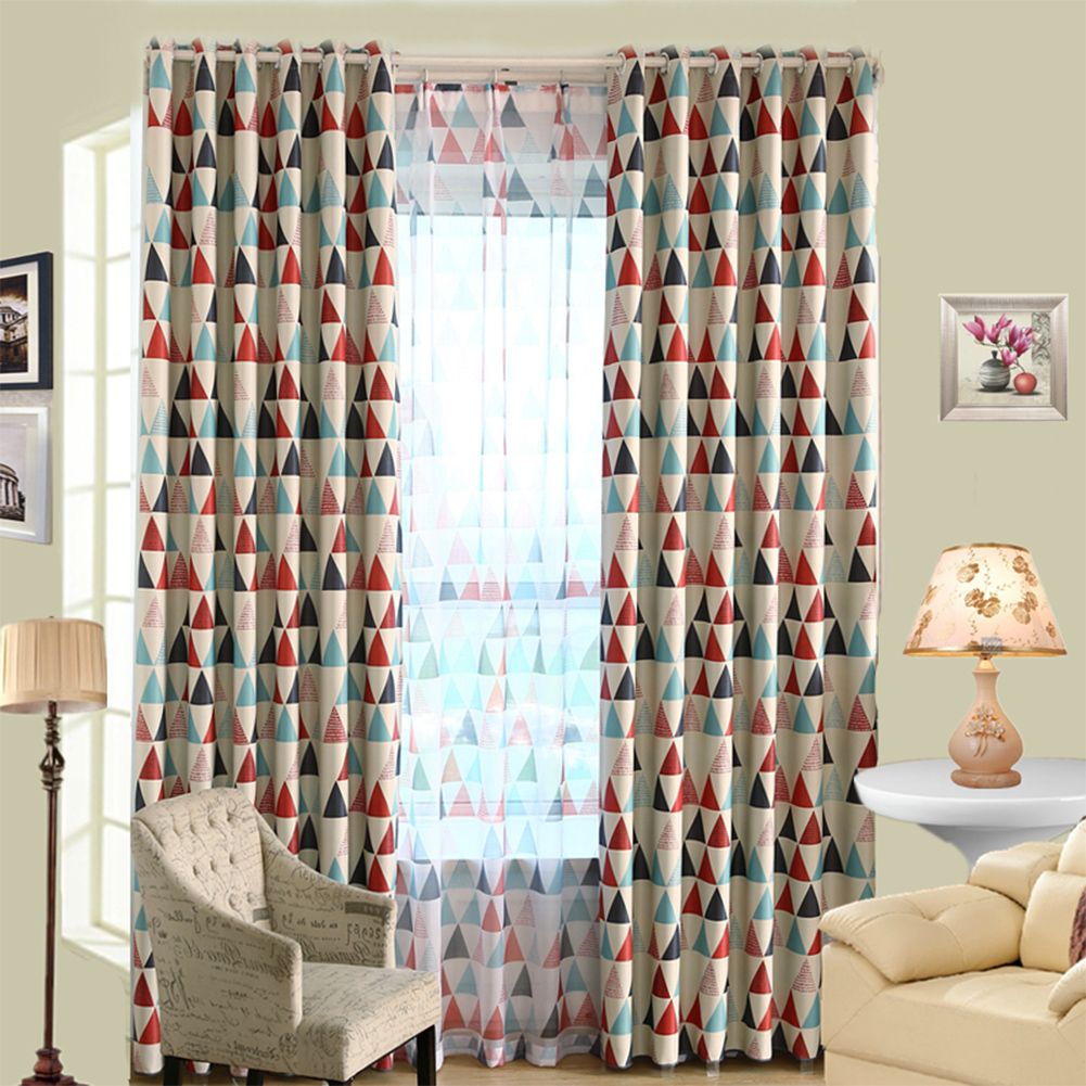 Yfashion 1PC Modern eometric rilateral Printing Window Curtain for Living Room Kitchen
