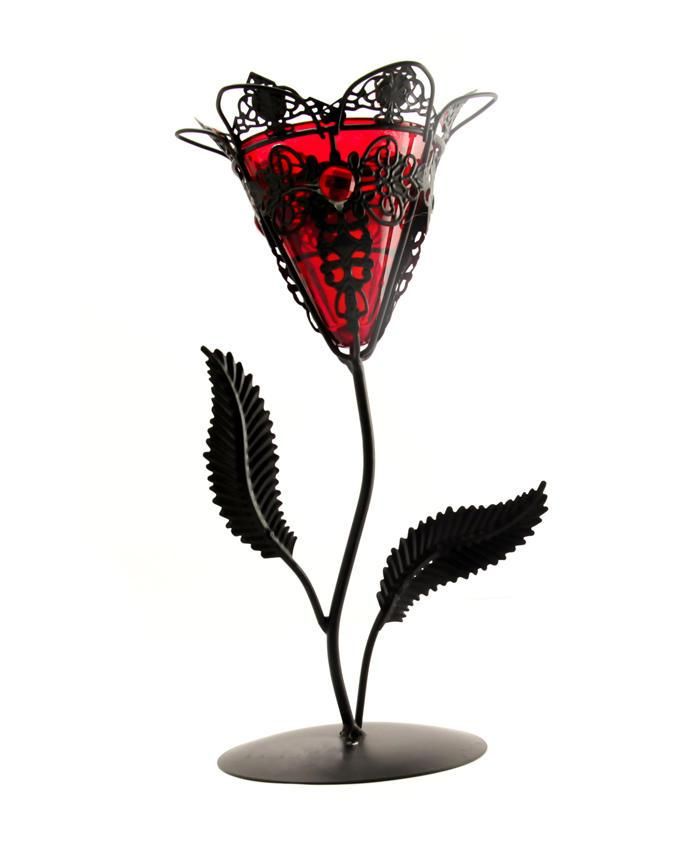 T-Light Holder- Material Metal Height 24 CM & Wide 10 CM