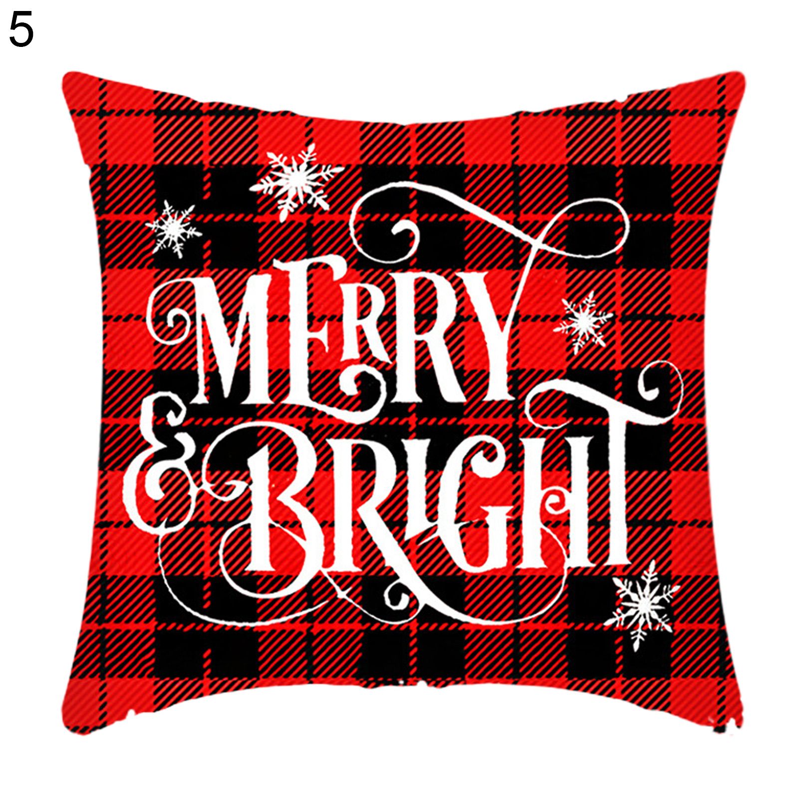 Christmas Cushion Cover Skin-friendly Decorative Plush Car Interior Household Pillow Case Home Decor