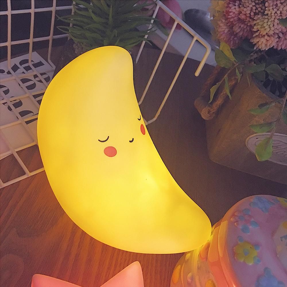 Lovely Cute Moon Shape LED 3D Night Lights For Bedroom Decoration Lamp Indoor Lighting