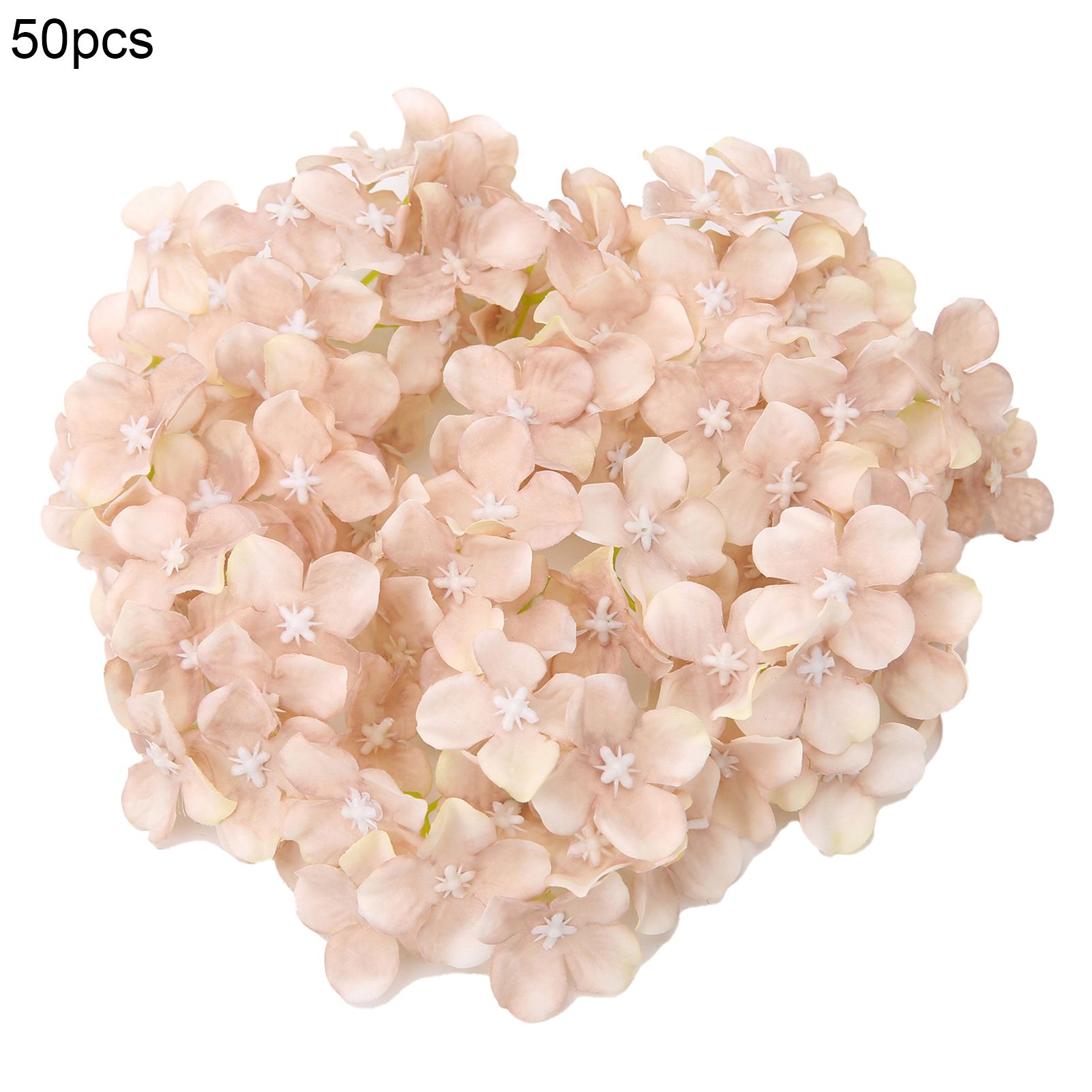 50Pcs/Set Artificial Flower Head No Withering Wear-resistant Colorful Fadeless Artificial Hydrangea Flower Head for Garden