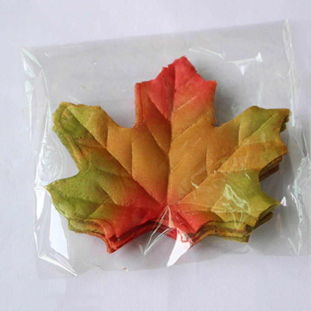 50pcs/bag artificial flowers for wedding home decor scrapbooking bridal accessories clearance fake Maple leaves diy silk Leaf