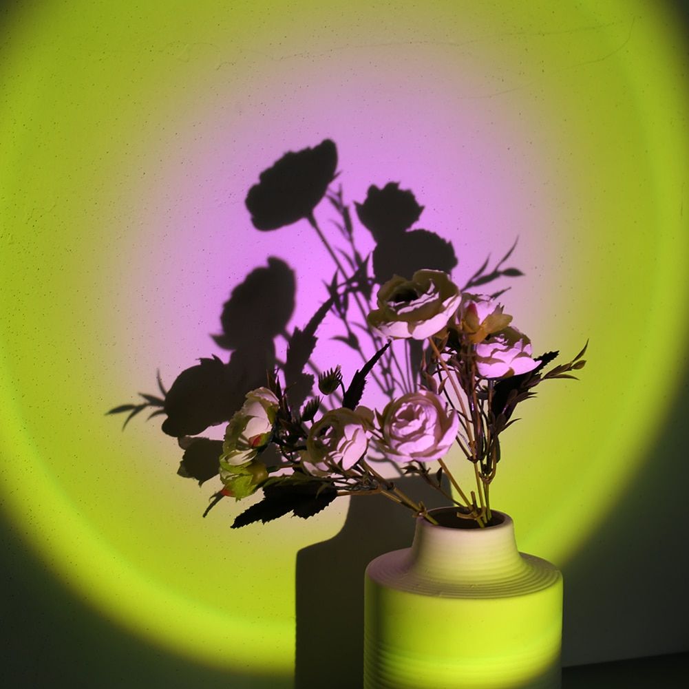 Sunset Projector Lamp USB Rainbow Atmosphere Night Light Home Coffee Shop Background Wall Decoration Colorful Lamp Dropshipping