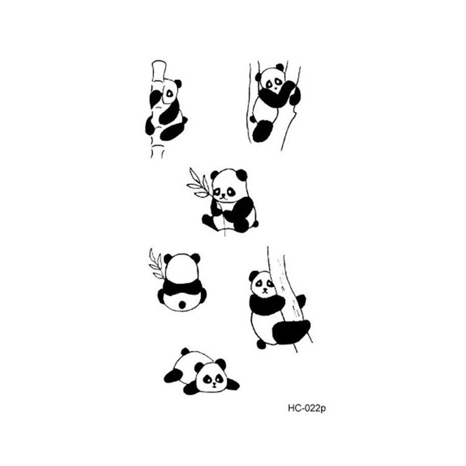 Black And White Personality Tattoo Stickers Chinese Text Disposable Stickers
