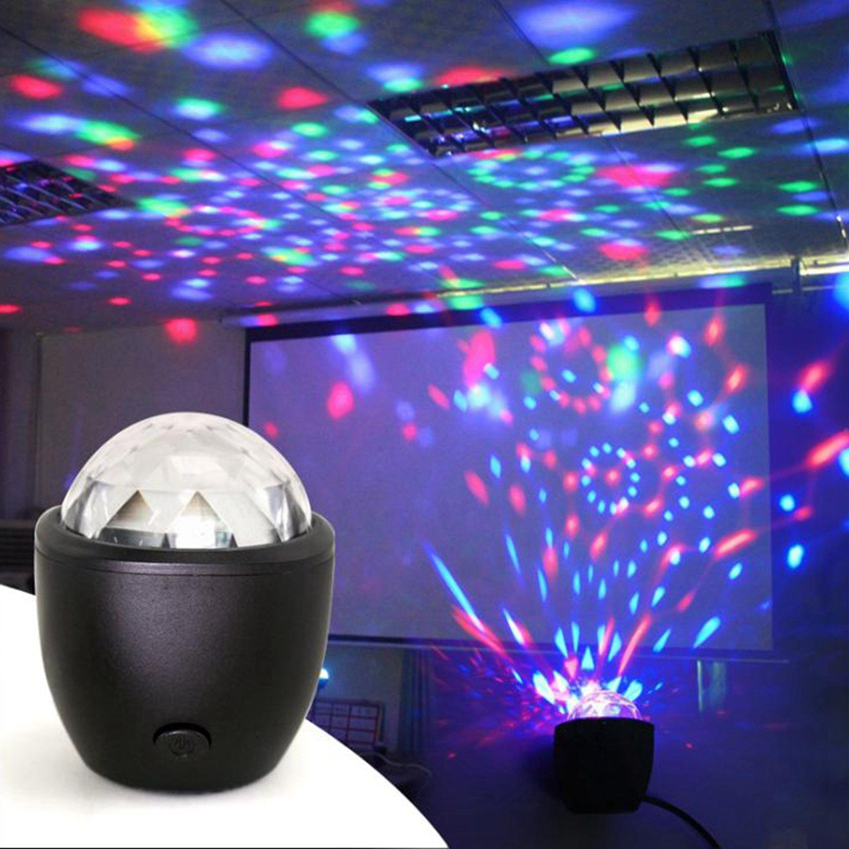 USB Crystal Magic Ball Disco Ball Party Stage Projector Lights