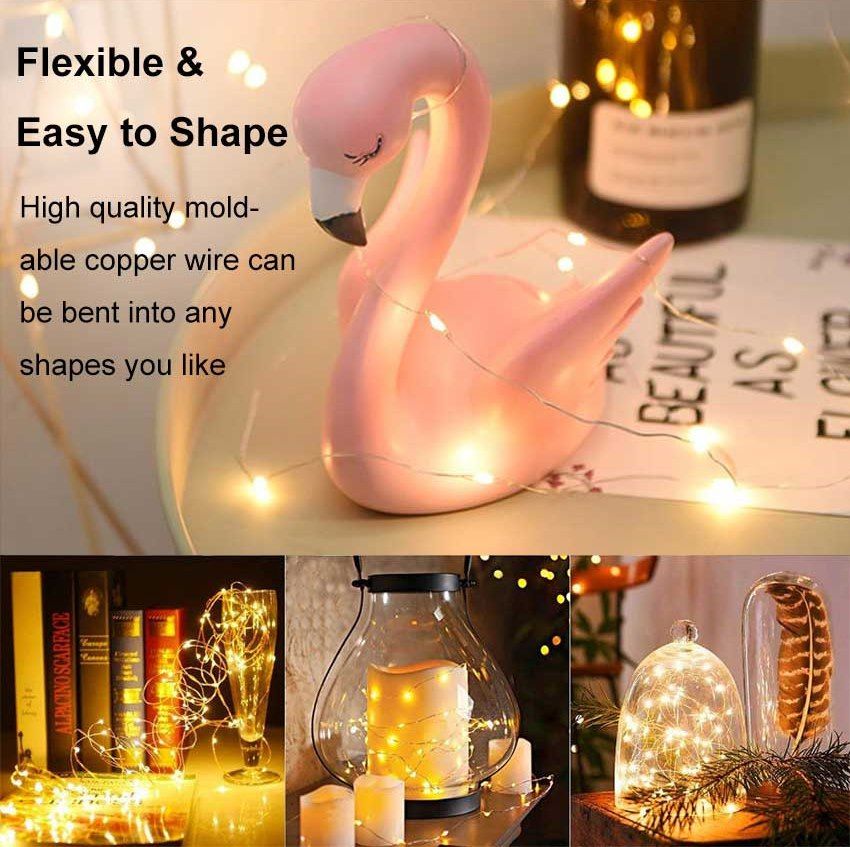 Battery Operated  LED Strip Light String Fairy Light for Room Decoration Wedding Light Copper Wire Cork light