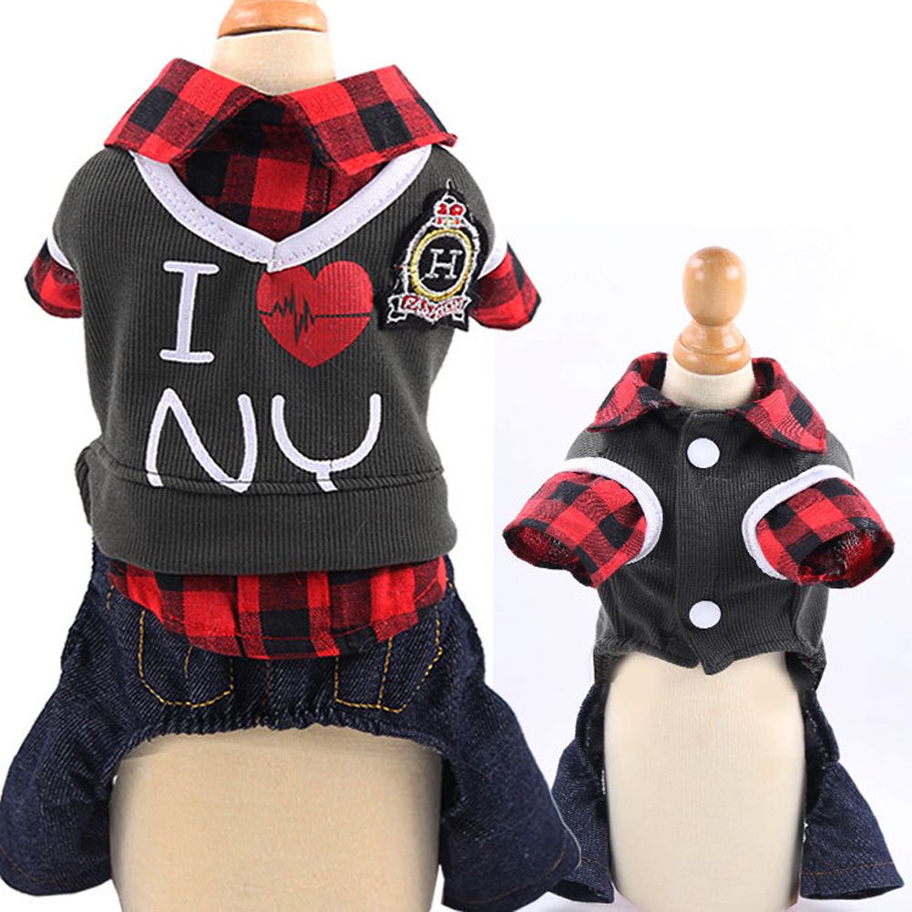 Yfashion College Style Couple Models Four-legged wo-legged Skirt Clothes Pet Clothes Supplies