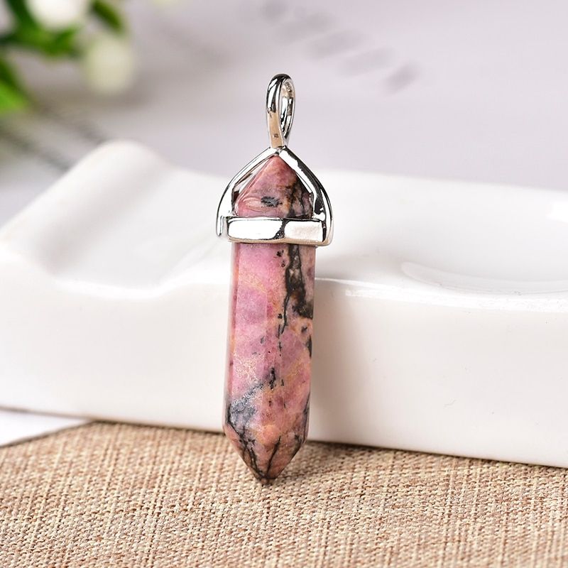 Natural Crystal Hexagonal Column Point Pendant Quartz Jewelry Making Increase Charms Trendy Accessories For Unisex Jewelry Gift