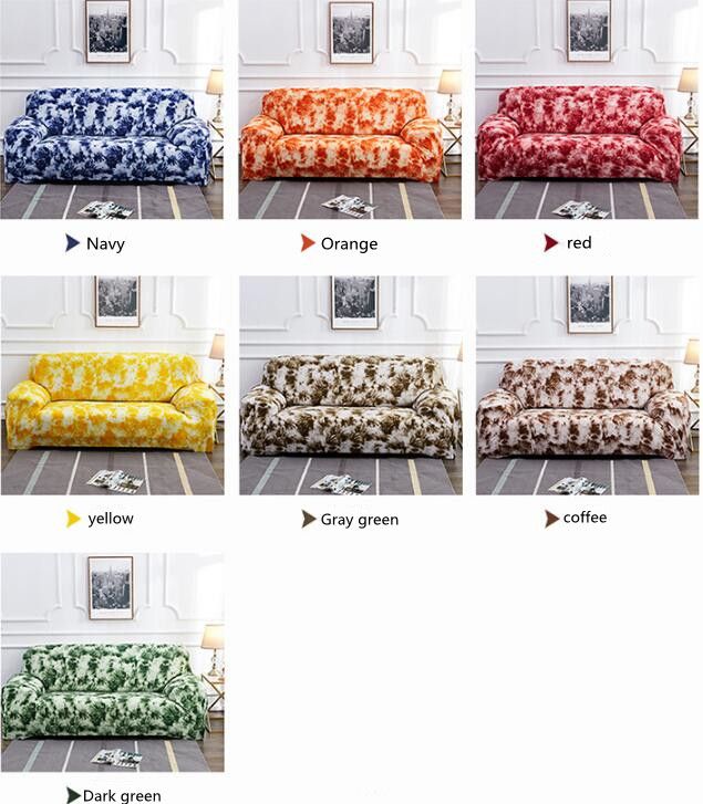 Yfashion Stretch Sofa  Cover affiti All-inclusive Sofa Set Soft Furniture Sofa Protection Cover color:ay een size:Four people 235-310