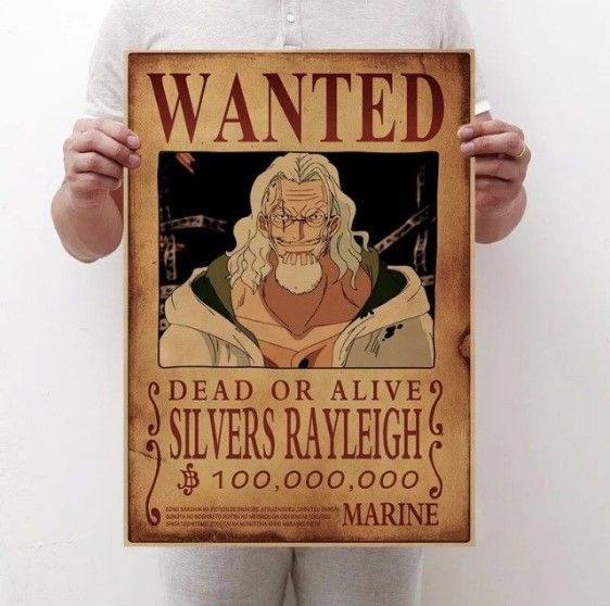 Anime One Piece Pirate SILVERS RAYLEIGH Bounties Art Wanted Paper Home Wall Decor Poster