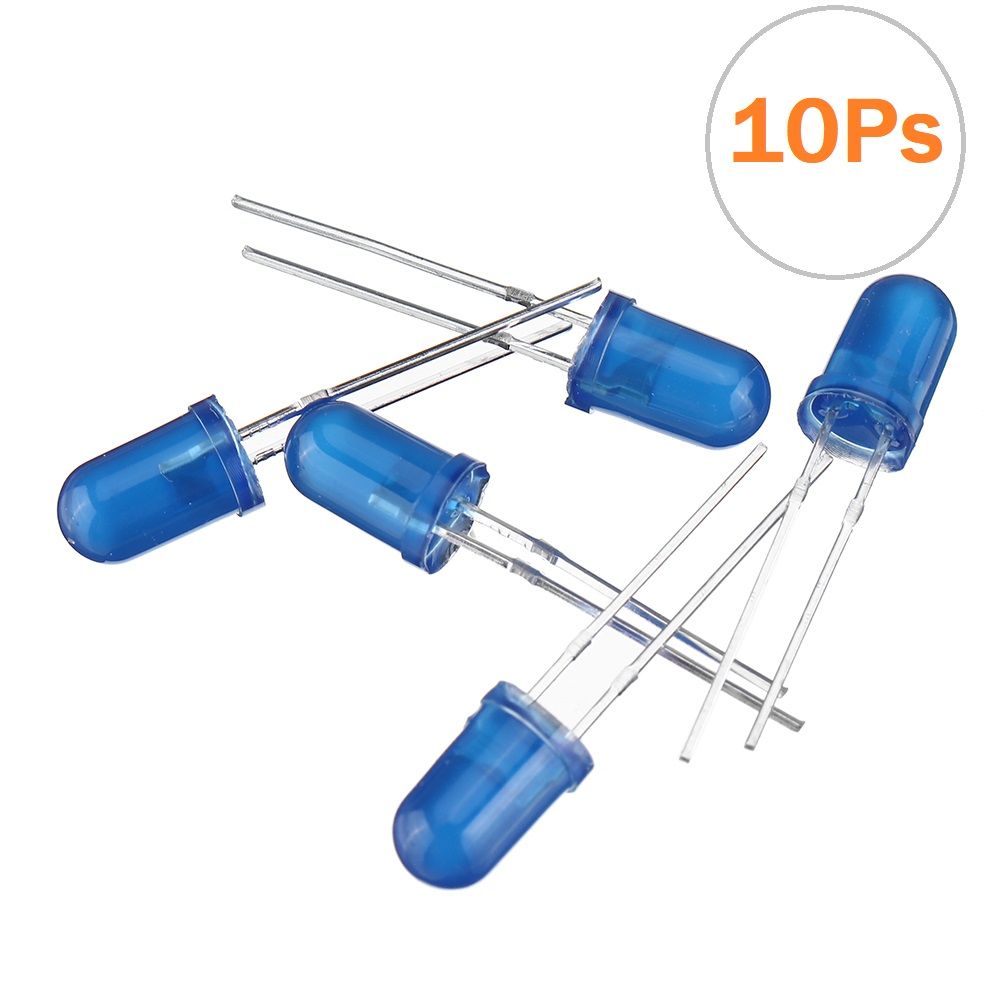 10pcs 5MM Blue LED Diode Round Diffused Blue Color Light Lamp F5 DIP Highligh