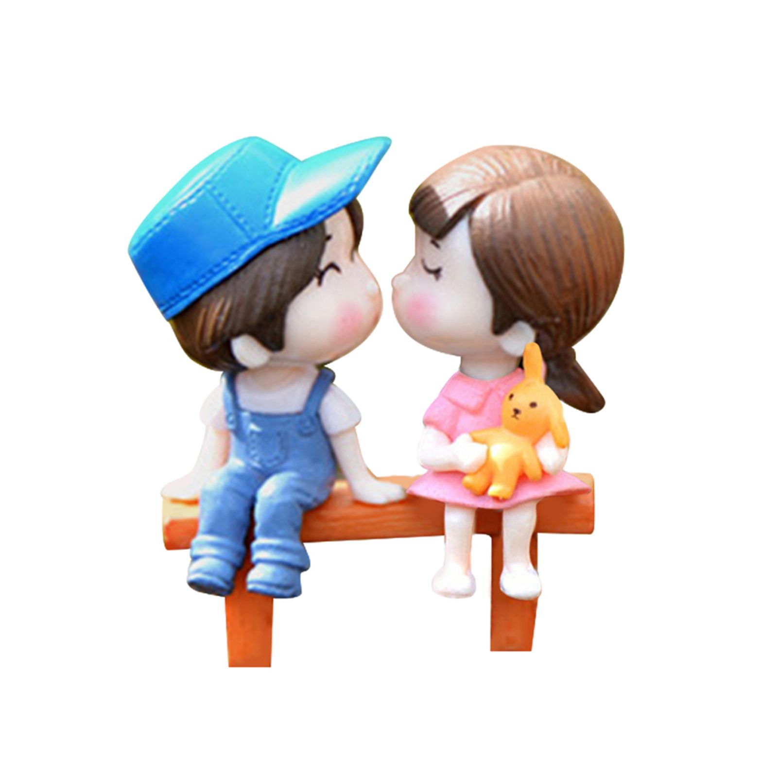 3Pcs/Set Miniature Doll Cute Handmade PVC Home Doll Figurine for Garden