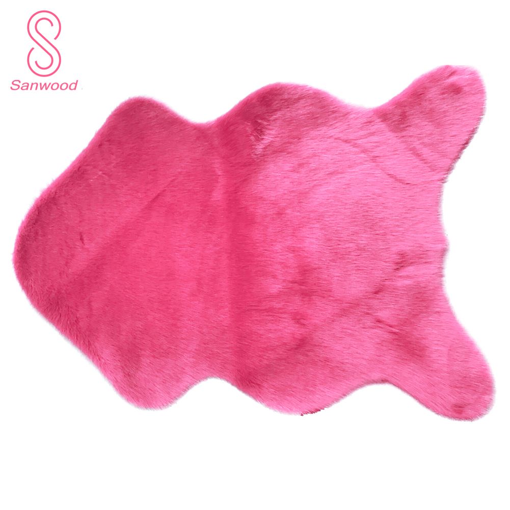 Fluffy Faux Fur Geometric Sofa Carpet Rug Floor Mat Living Room Bedroom Decor