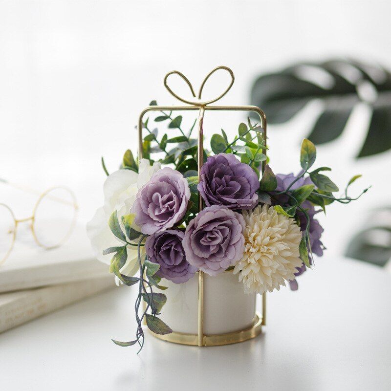 Hanging flower Style artificial flower Pot set vase decoration indoor artificial potted home decoration fake flower